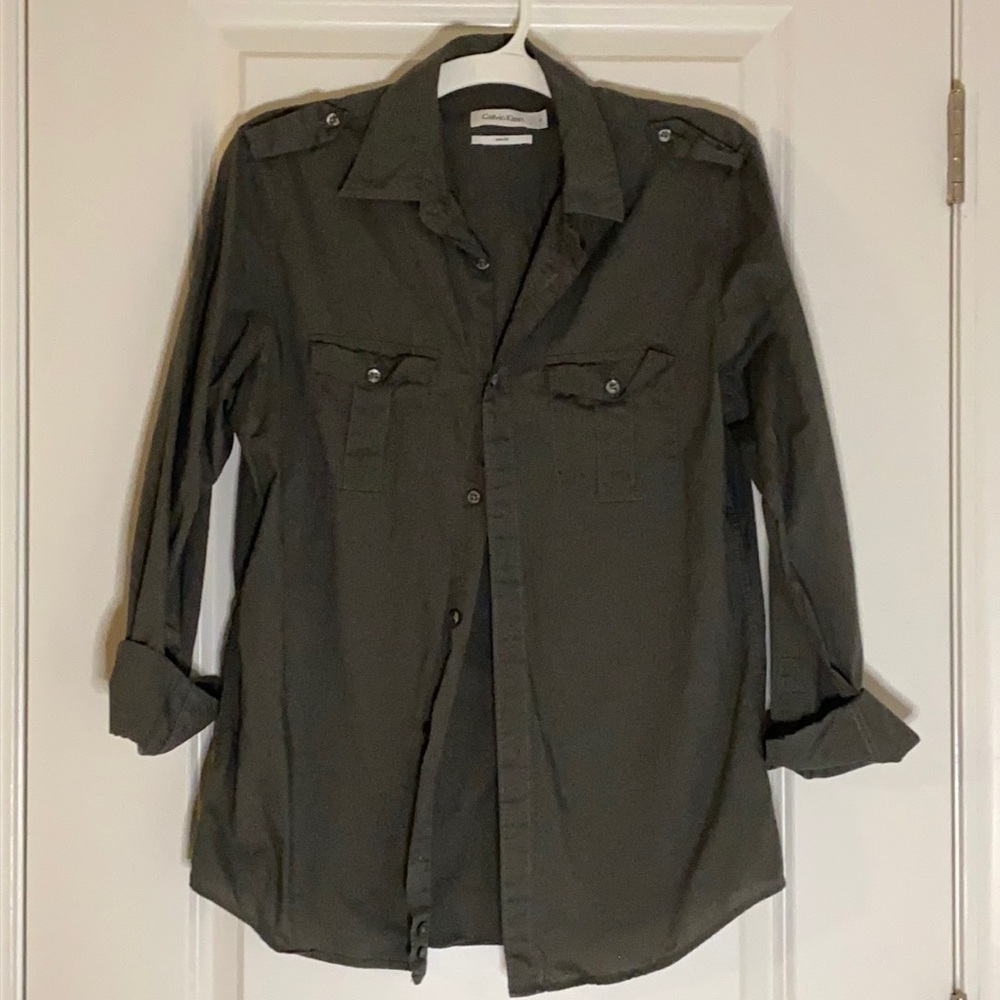 Calvin Klein Grey Button Down